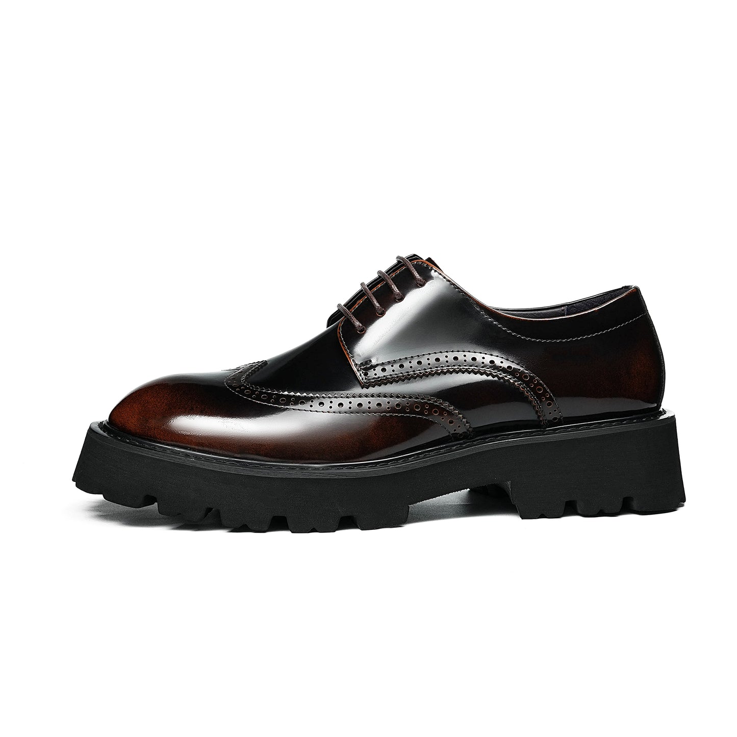 Men's Luminous Brogue Derby Shoes: Artisan Detailing & Timeless Sophistication