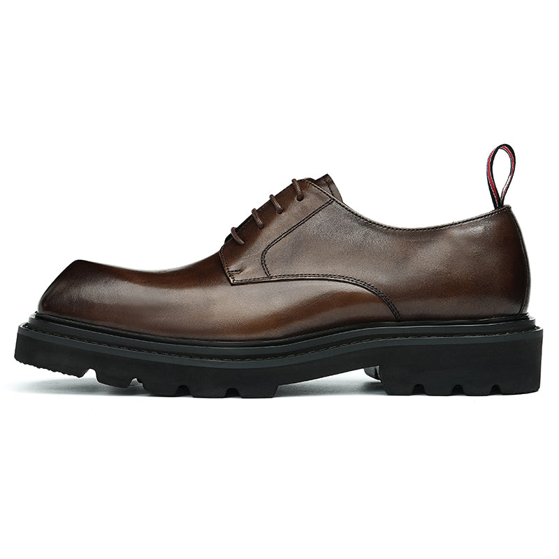 Men's Leather Derby Shoes Diamond Toe