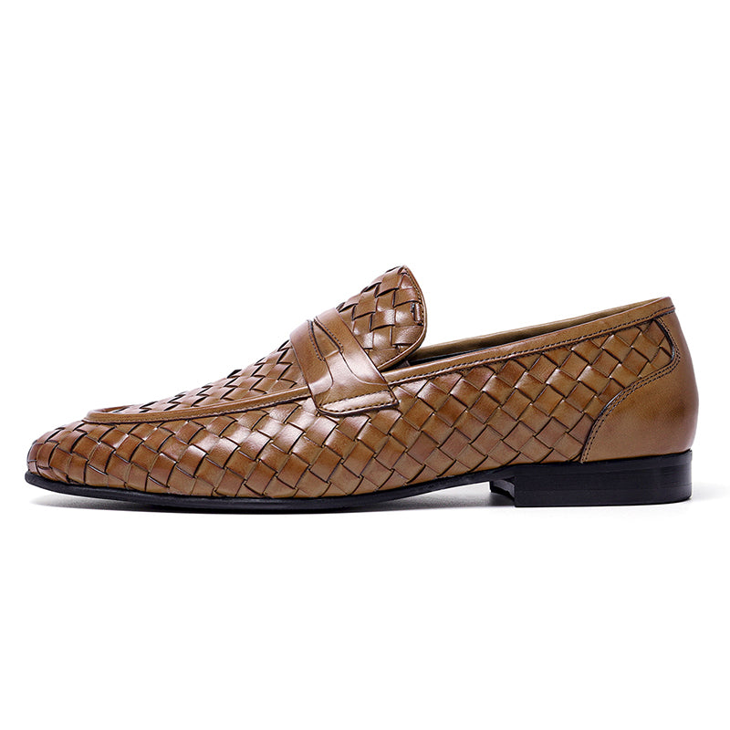 Men's Woven Leather Loafers