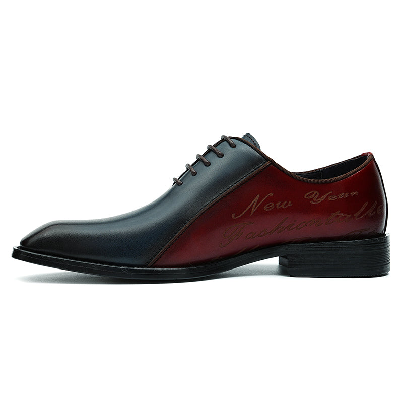 Men's Oxford Shoes Letter-Embossed Dress Shoes