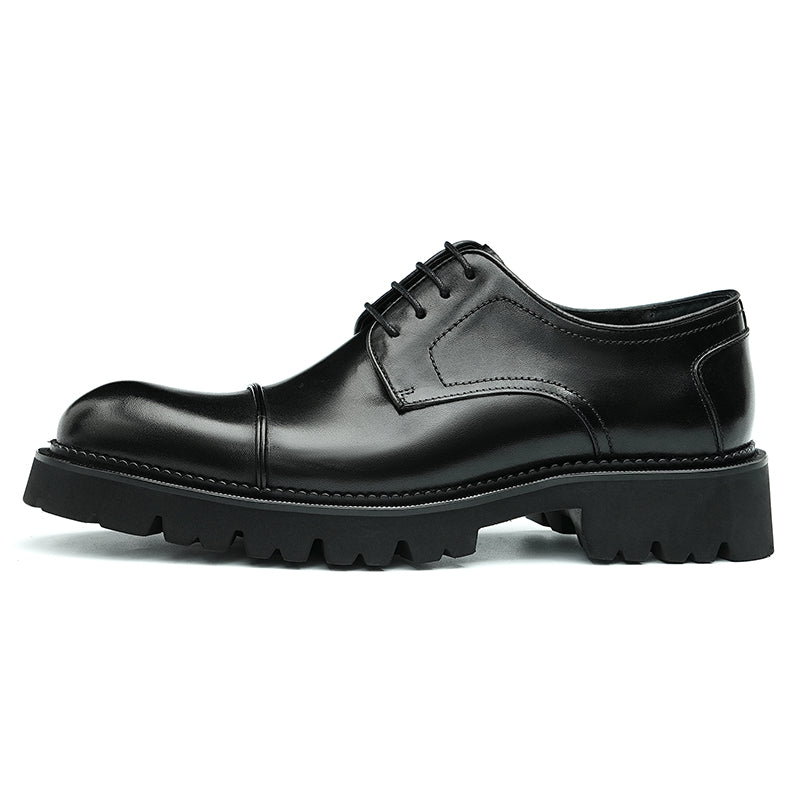 Men's Derby Leather Shoes - Structured Durability & Rugged Traction