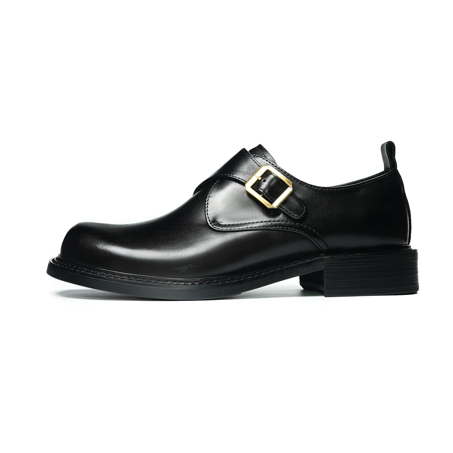 Men's Spacious Toe Monk Strap Shoes: Refined Hardware & Elevated Comfort