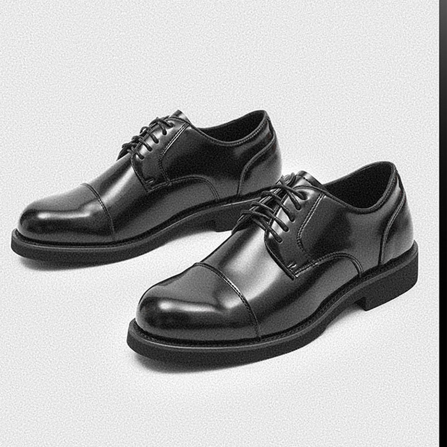 Classic Men's Derby Shoes Cap-Toe with a Polished Finish