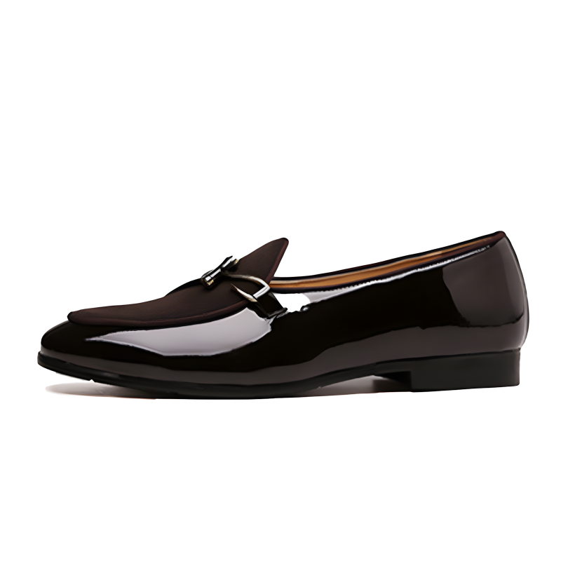 Men's Loafers Dual-Material Patent Leather