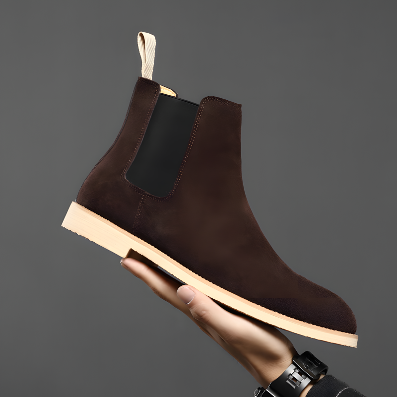 Men's Classic Suede Chelsea Boots with Crepe Sole