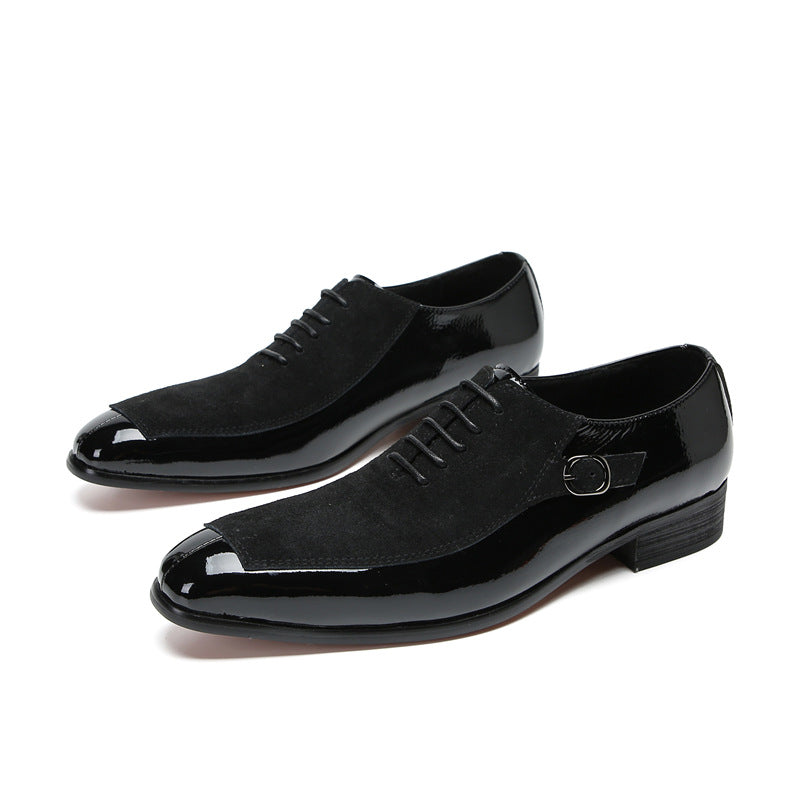 Men’s Patent Leather & Suede Oxford Shoes