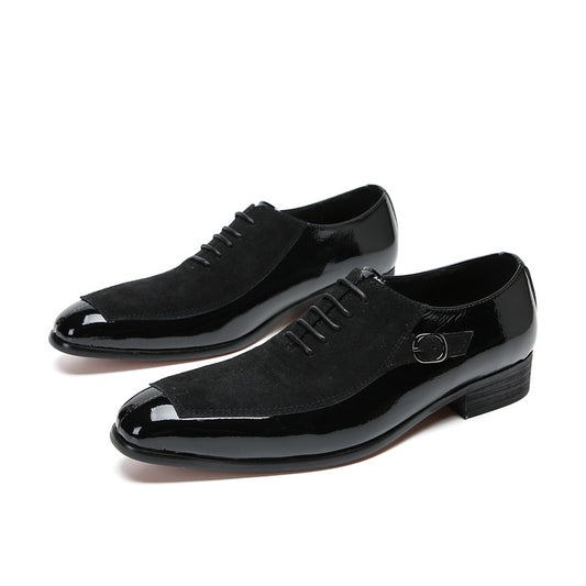 Men’s Patent Leather & Suede Oxford Shoes