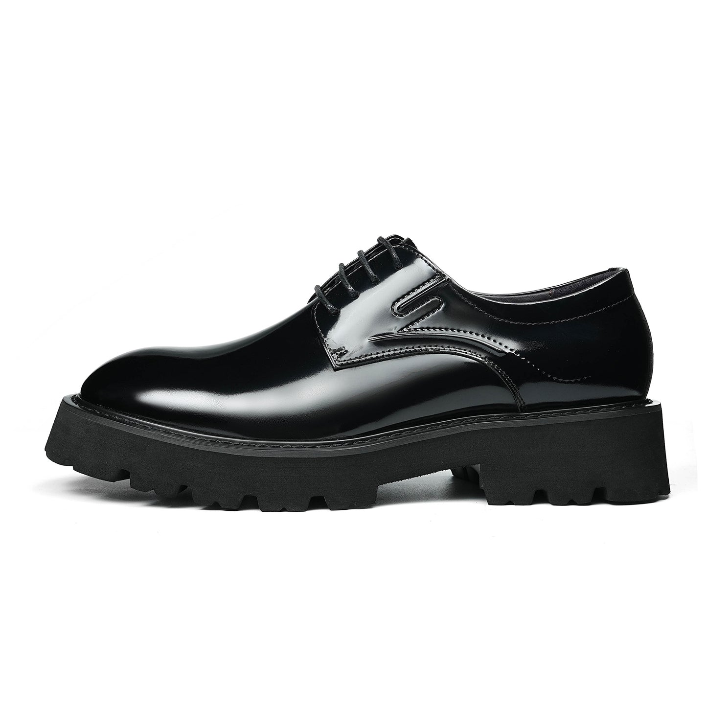 Men's Round-Toe Derby Shoes: Sculpted Sole & Timeless Craftsmanship