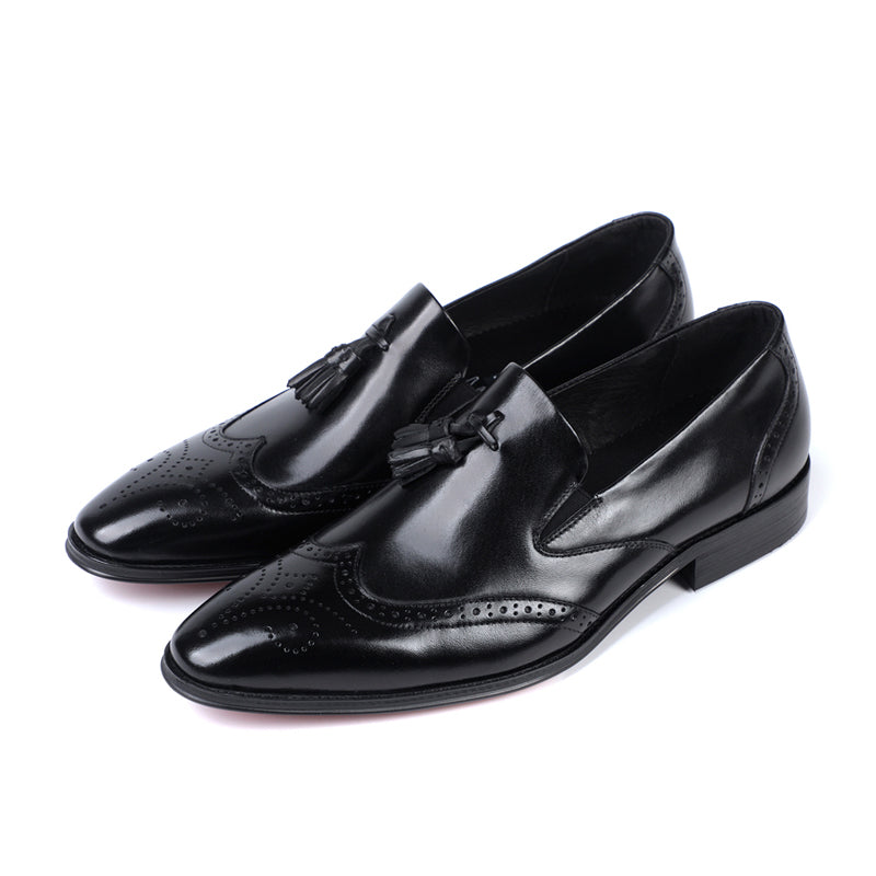Men's Tassel Loafers Brogue Detailing & Premium Leather