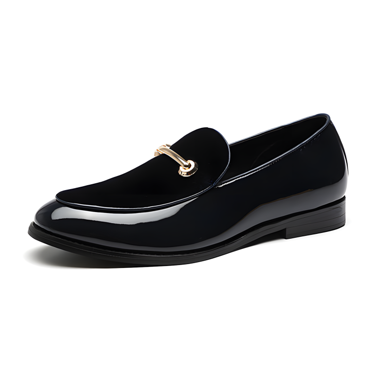 Men’s Patent Leather & Velvet Horsebit Loafers