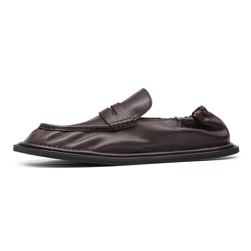 Men's Loafers - Double-Stitched Straps & Flex Heel Comfort