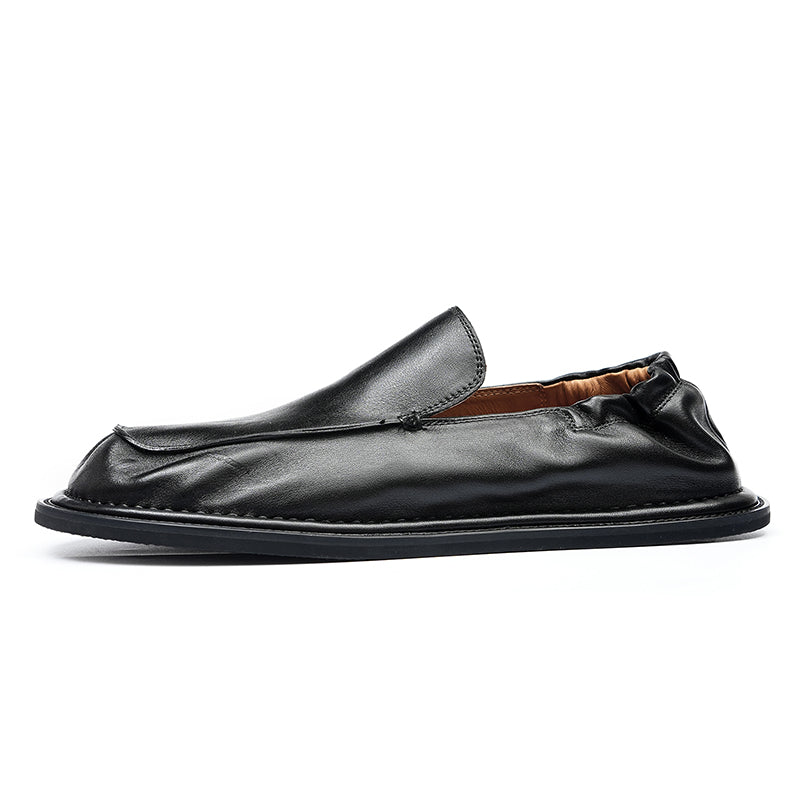 Men's Slip-On Loafers - Elastic Collar & Traction Sole