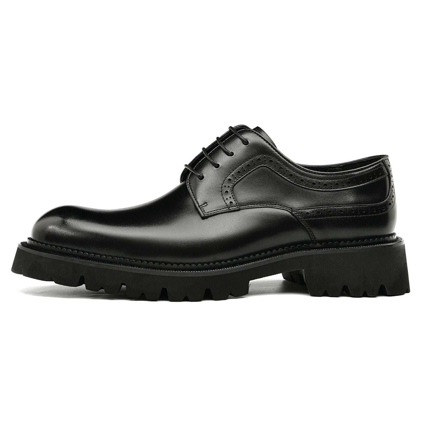 Men's Classic Derby Shoes - Breathable Leather & Rugged Traction