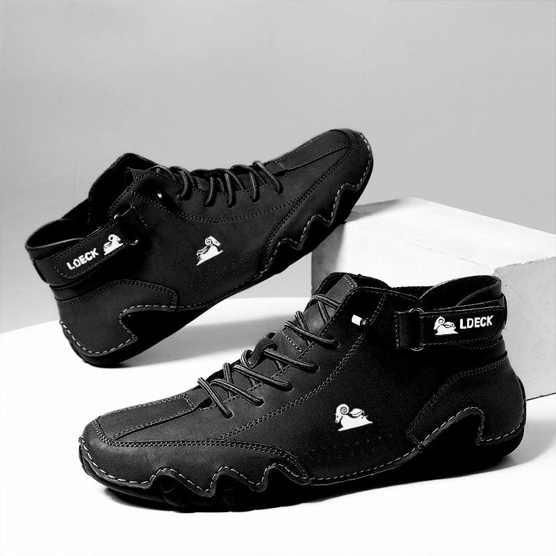 Sculpted Sole Boots: Distinctive Side Accent & Contoured Design