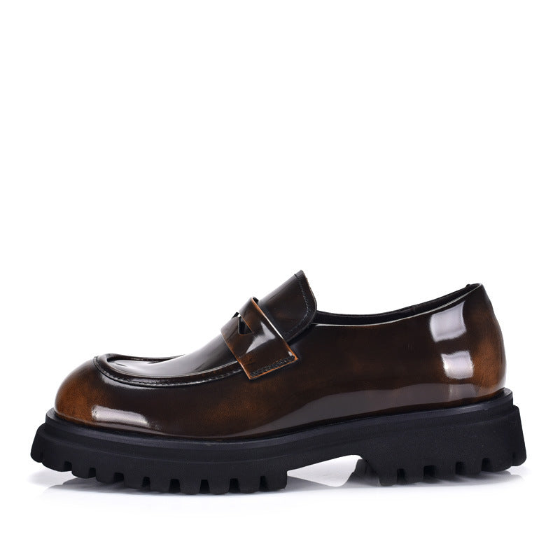 Men’s Loafers with  Patent Leather Chunky Sleek & Stylish Thick Sole