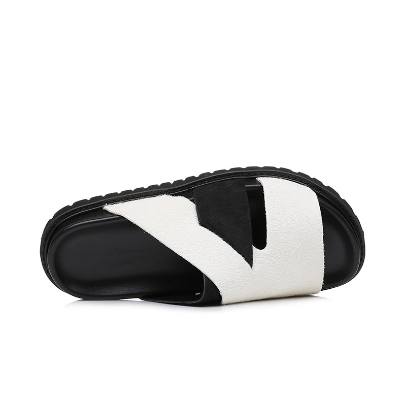 Men's Artisan Sliders: Cross-Strap Architecture & Effortless Comfort