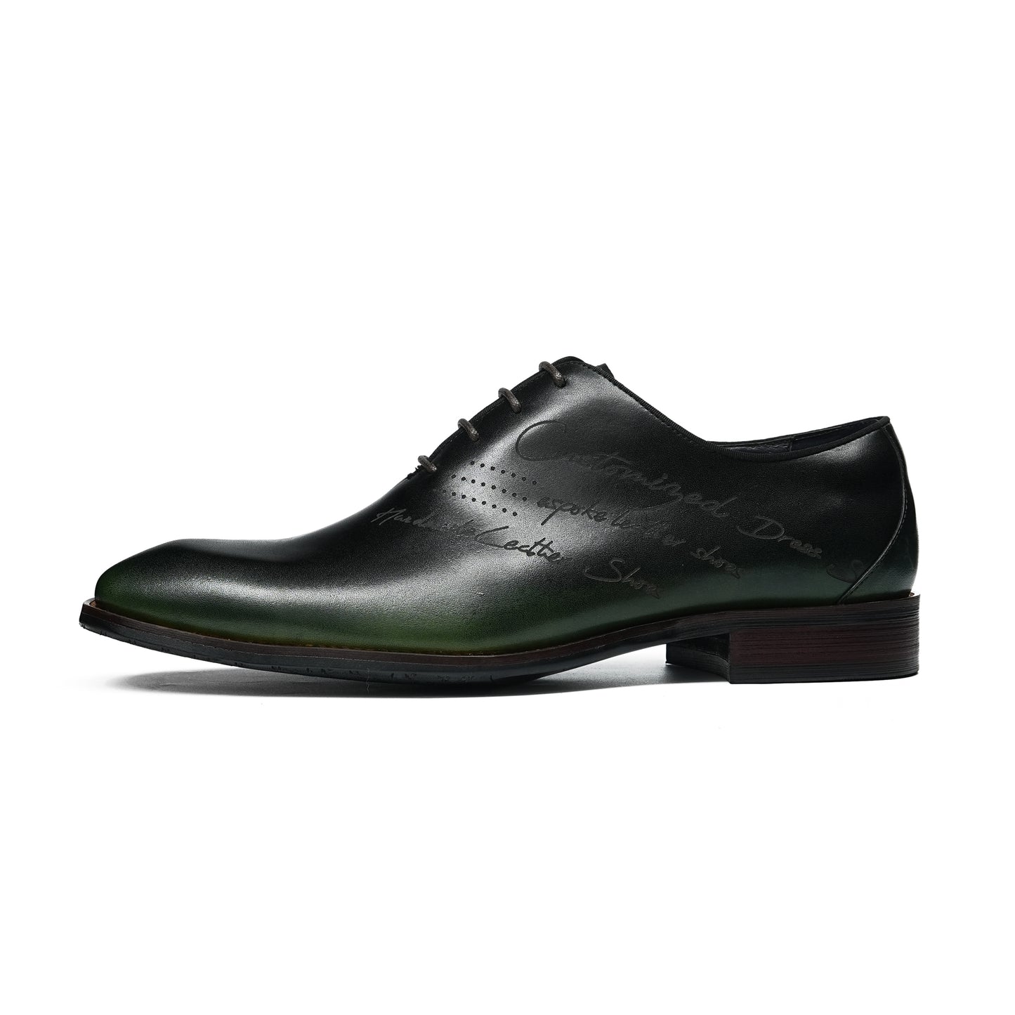 Artisan Script Men's Oxford Shoes: Hand-Painted Elegance & Custom Character