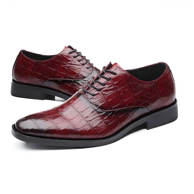 Men's Formal Oxfords Crocodile-Textured Leather Dress Shoes