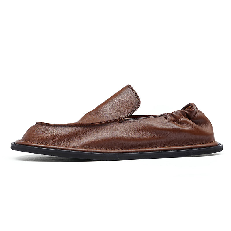 Men's Slip-On Loafers - Elastic Collar & Traction Sole