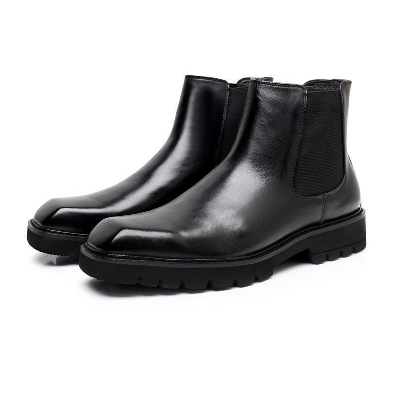Men's Chelsea Boots: Square Toe Design & Effortless Side Elastic Access
