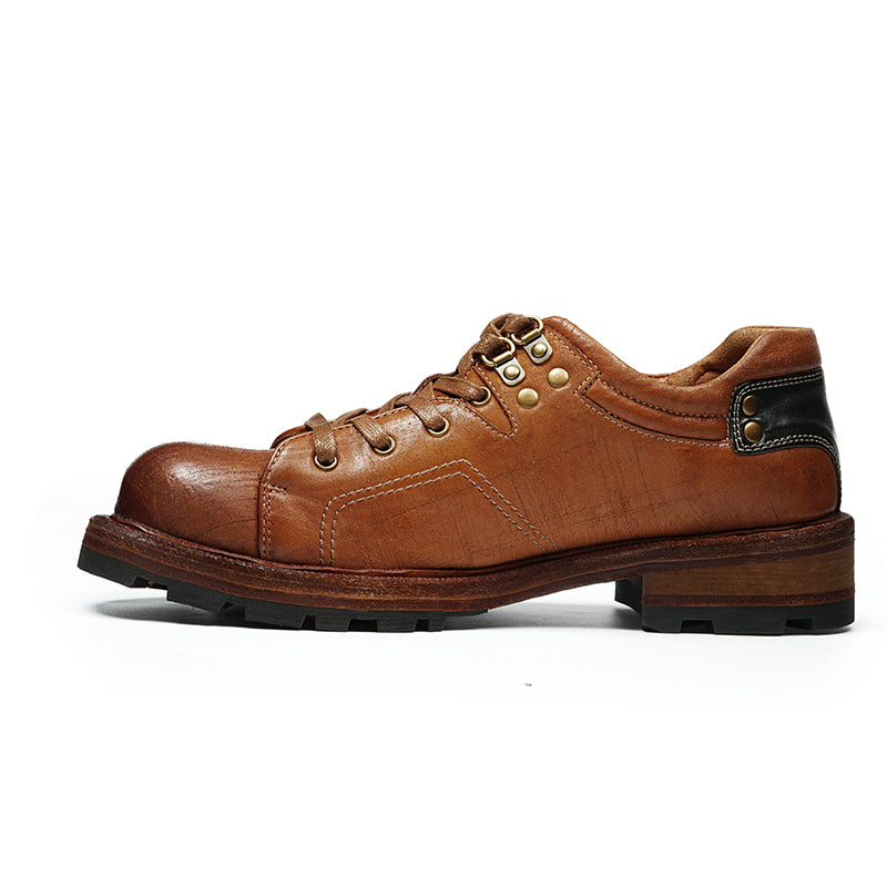 Handcrafted Horsehide Work Derby Boots: Goodyear Welt Toughness & Timeless Style