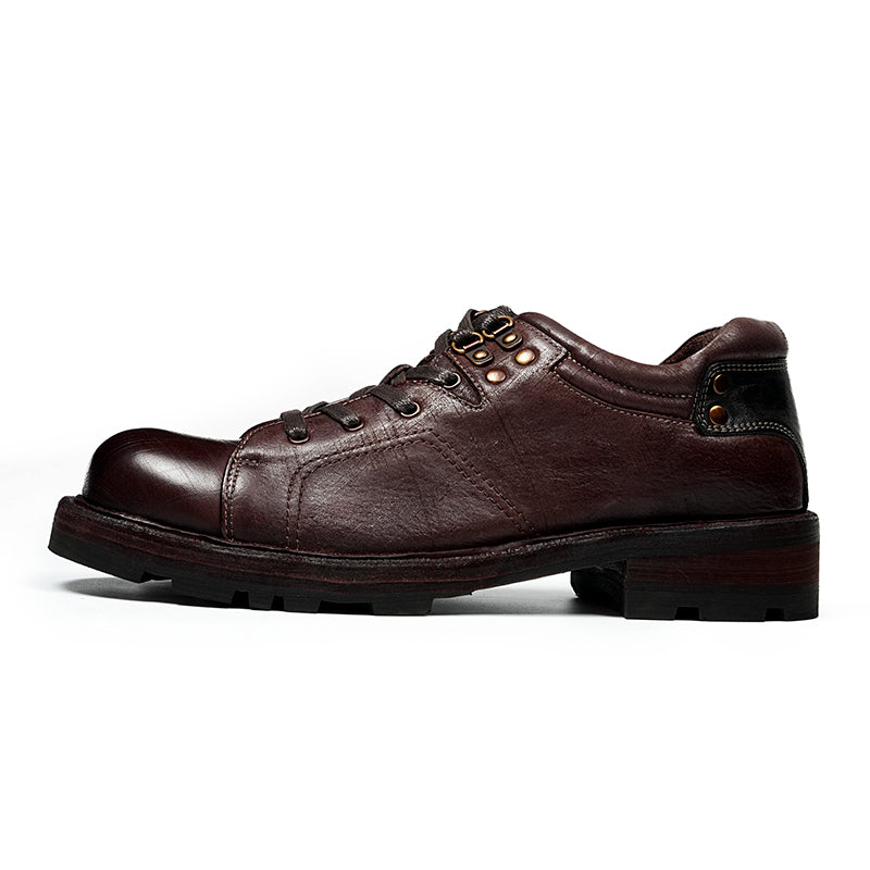 Handcrafted Horsehide Work Derby Boots: Goodyear Welt Toughness & Timeless Style