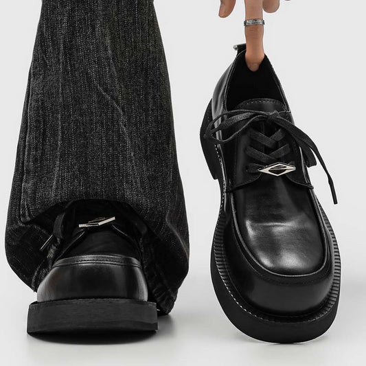 Men's Derby Shoes: Chunky Sole & Bold Hardware Accent Statement