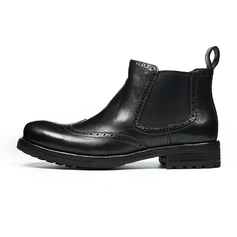 Men's Brogue Chelsea Boots: Horween Leather & Goodyear Welted
