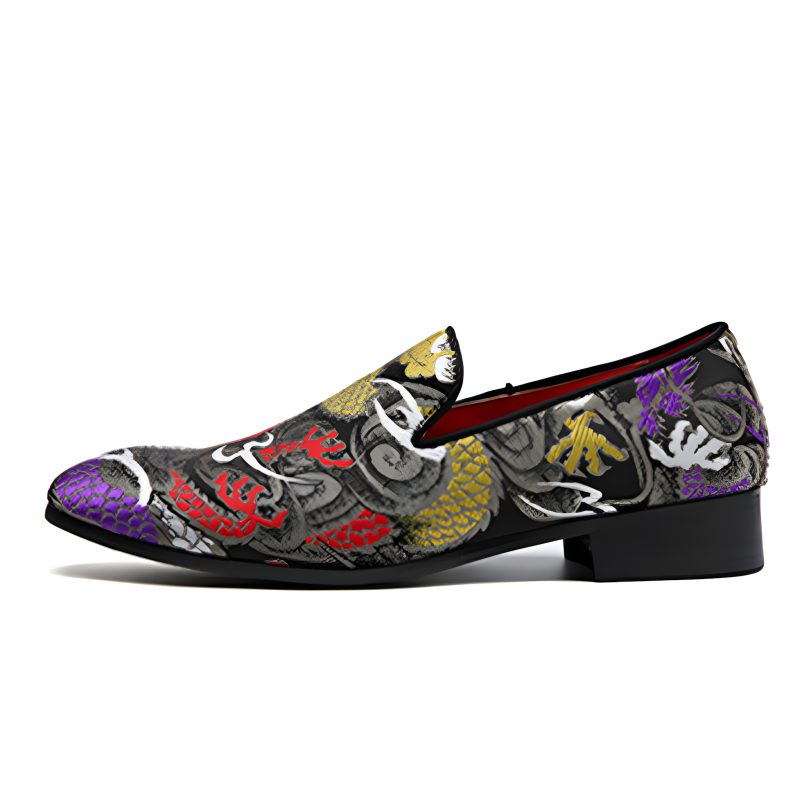 Men's Loafers Elegant Embroidered Jacquard