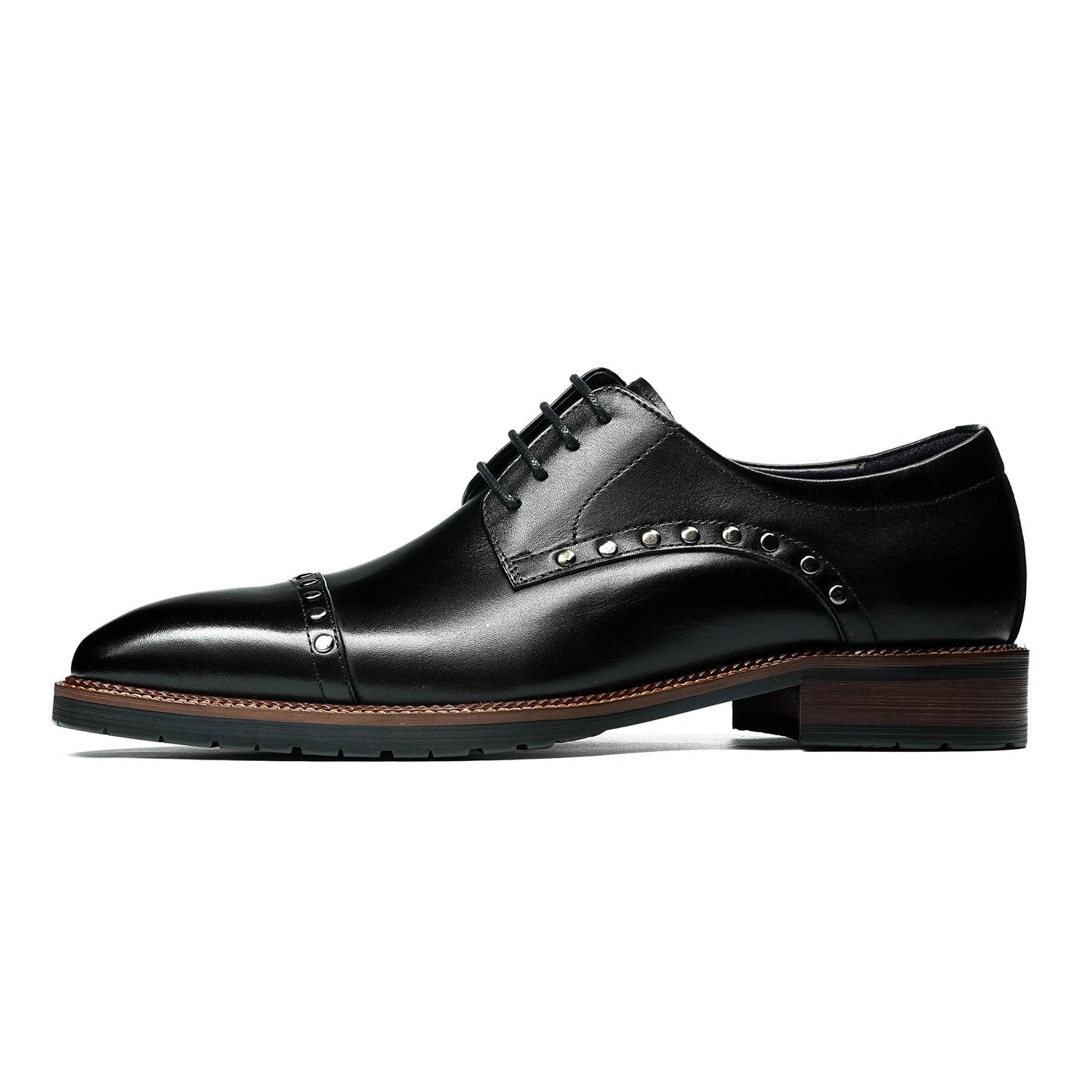 Men's Derby Shoes: Sculpted Toe Design & Artisan Hardware Accents