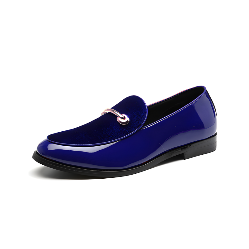 Men’s Patent Leather & Velvet Horsebit Loafers