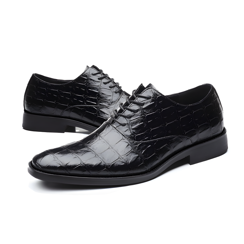 Men's Formal Oxfords Crocodile-Textured Leather Dress Shoes
