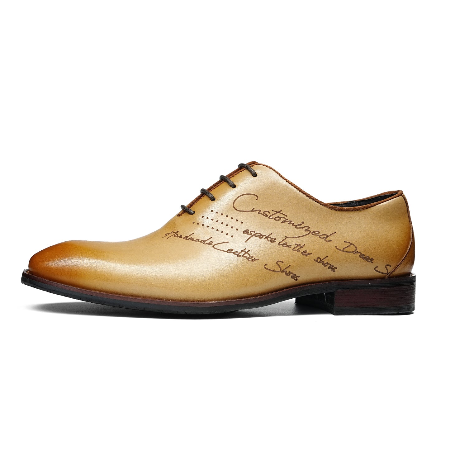Artisan Script Men's Oxford Shoes: Hand-Painted Elegance & Custom Character