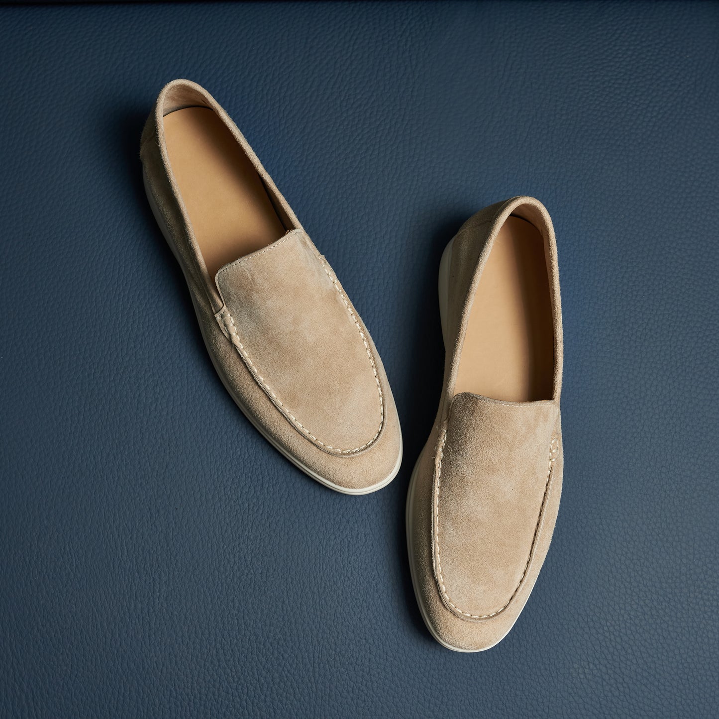 Men’s Cashmere Leather Slip-On Loafers – Soft Breathable and Slip-Resistant