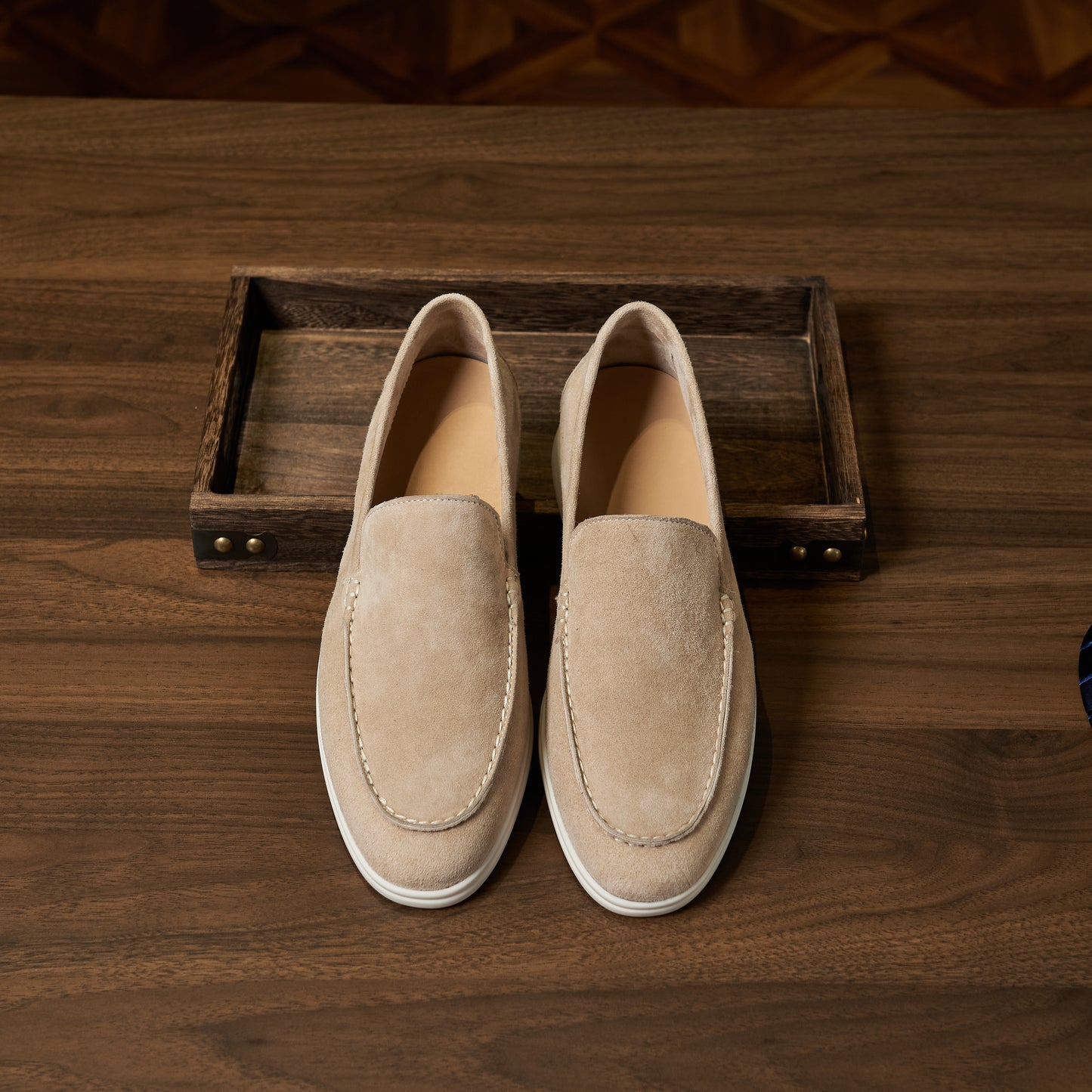 Men’s Cashmere Leather Slip-On Loafers – Soft Breathable and Slip-Resistant
