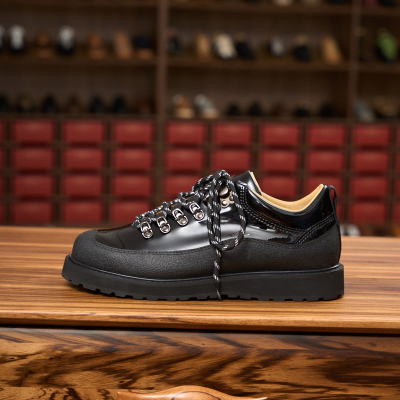 Urban Workwear Shoes: Contrast Suede Design & Rugged Lace Detailing