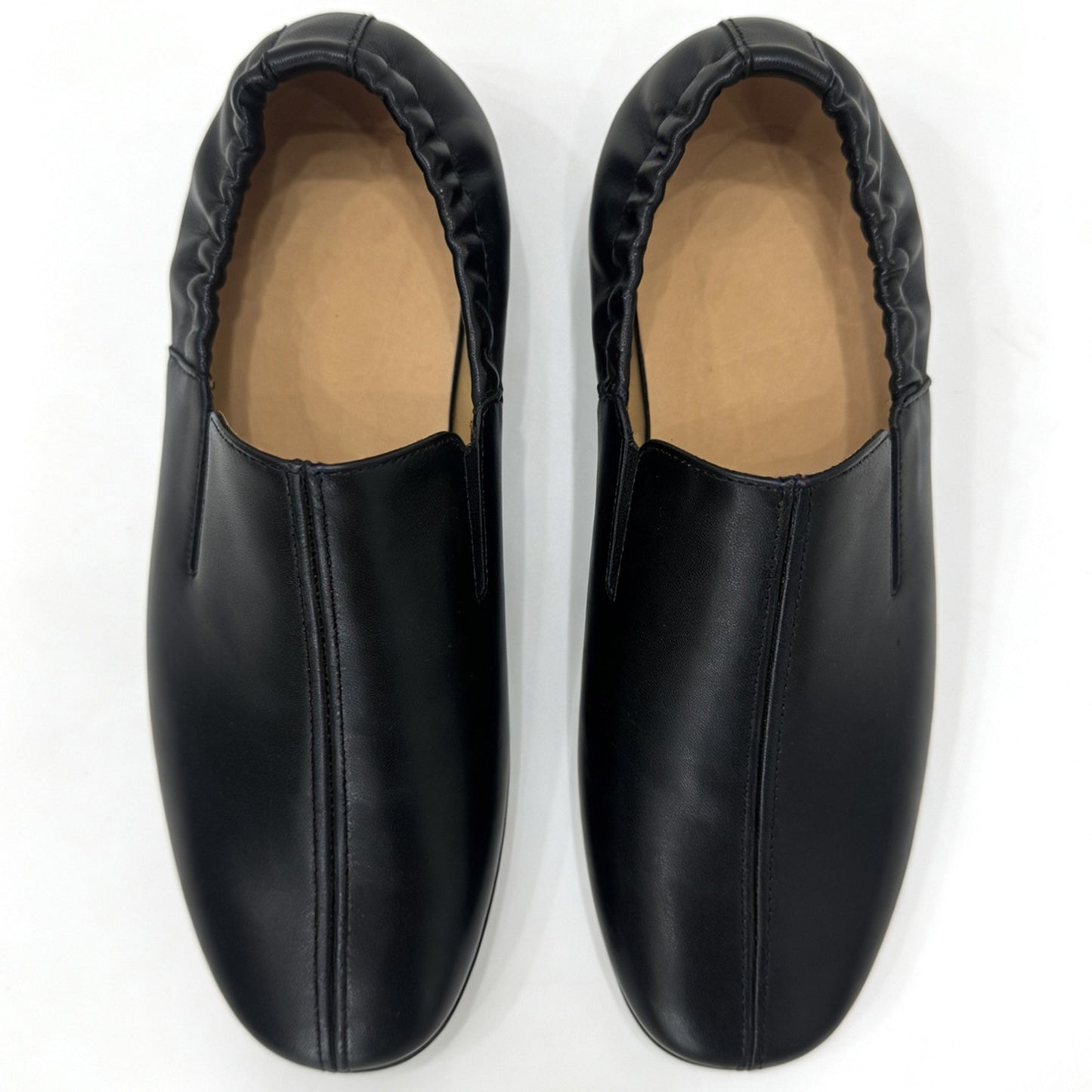 Men's Slip-On Dress Shoes with Distinctive Folded Collar Design