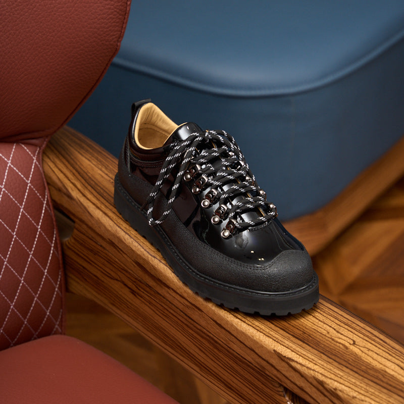 Urban Workwear Shoes: Contrast Suede Design & Rugged Lace Detailing