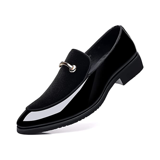 Men’s Patent Leather & Velvet Horsebit Loafers