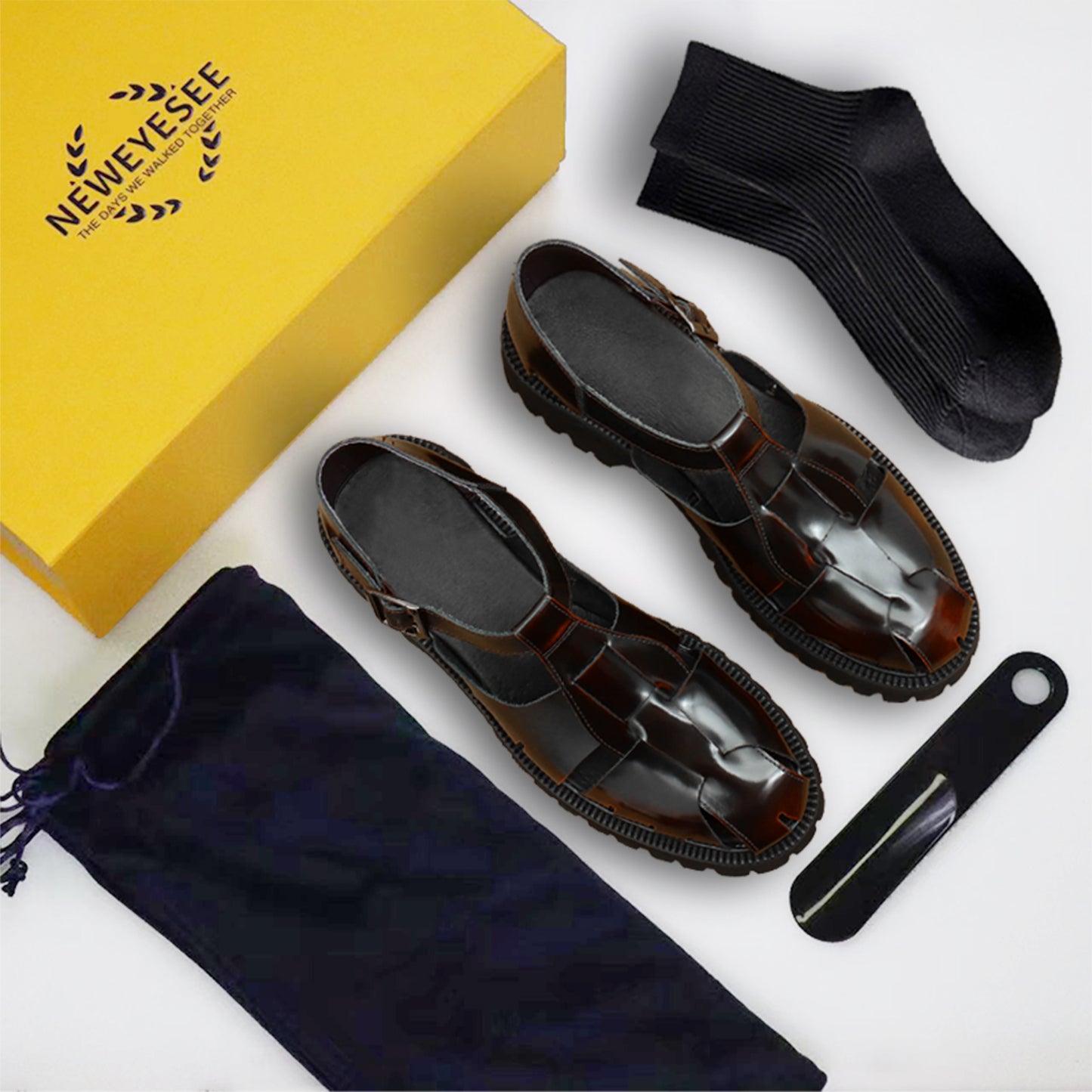 Calfskin Sandals Men Leather Shoes Roman Sandals