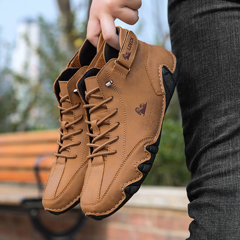 Sculpted Sole Boots: Distinctive Side Accent & Contoured Design