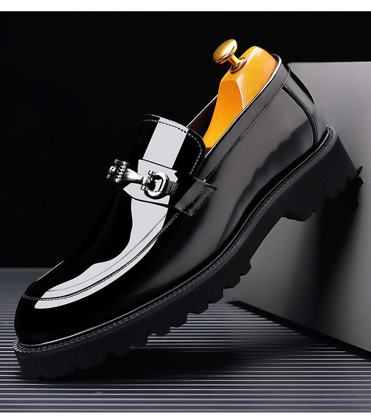Men's Patent Loafers | with Metal Bit & Sleek Round Toe