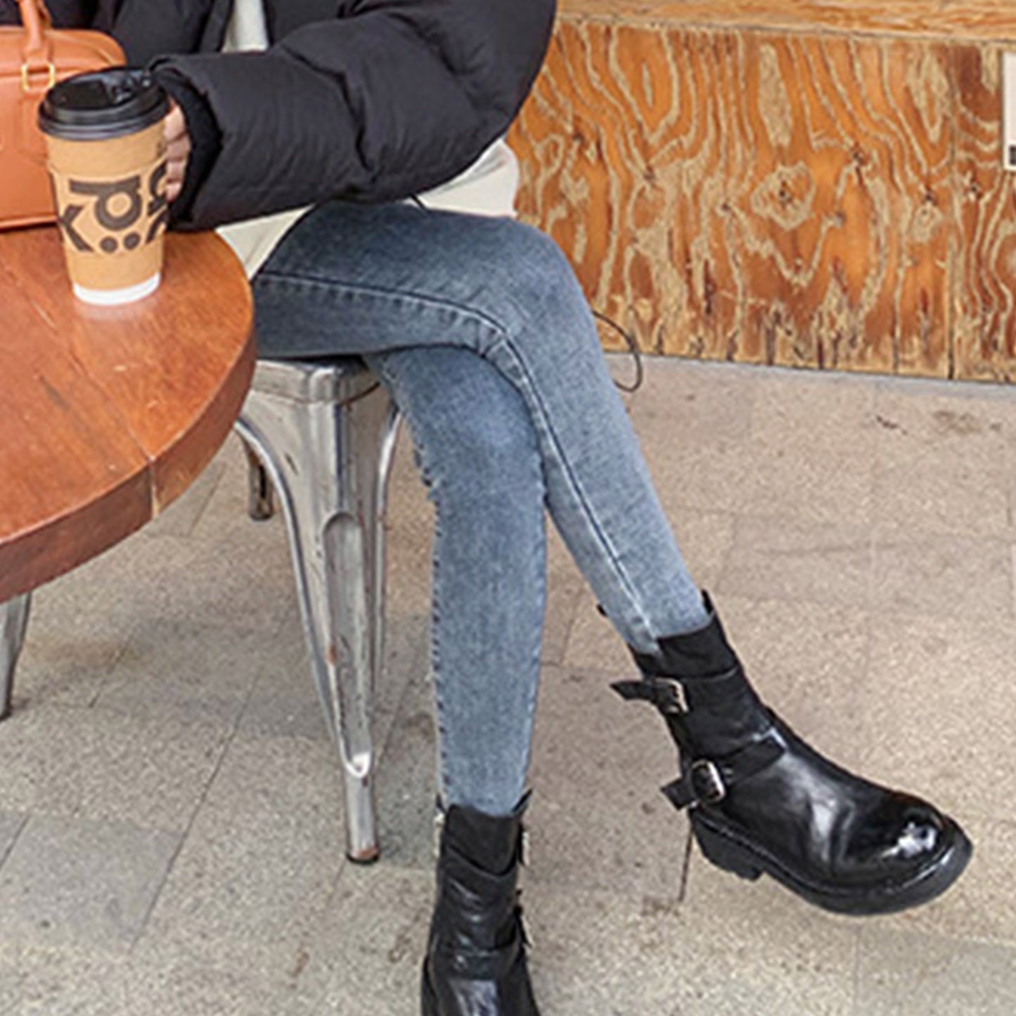 Women's Edgy Buckle Boots: Statement Dual Straps & Sleek Side-Zipper Access