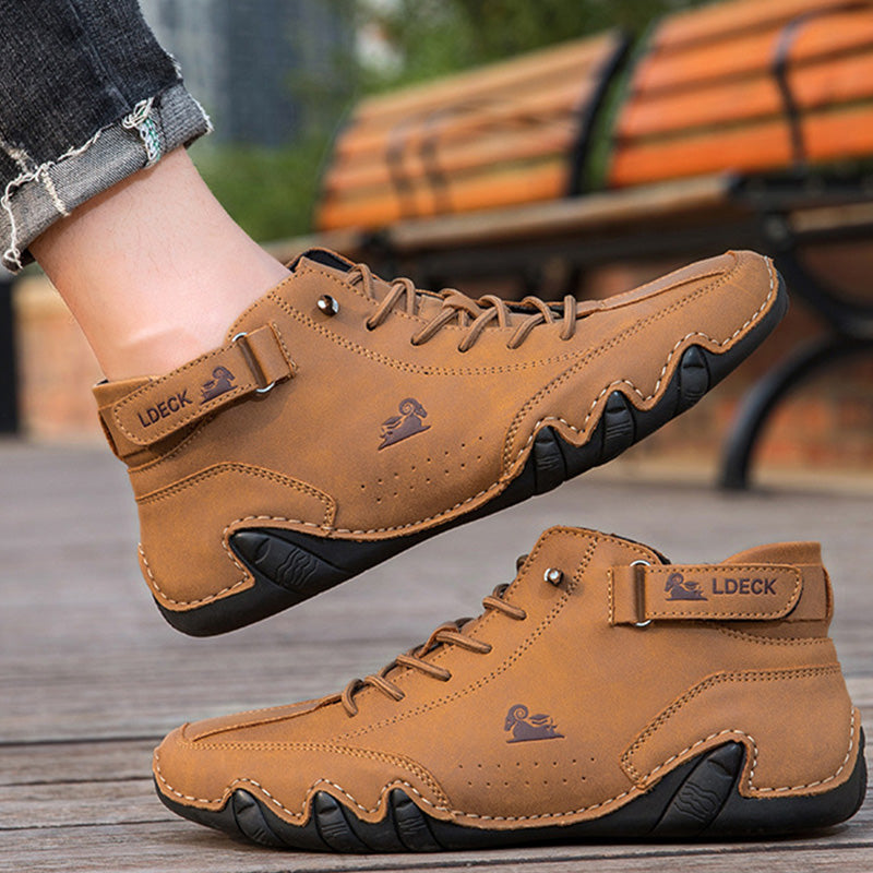 Sculpted Sole Boots: Distinctive Side Accent & Contoured Design