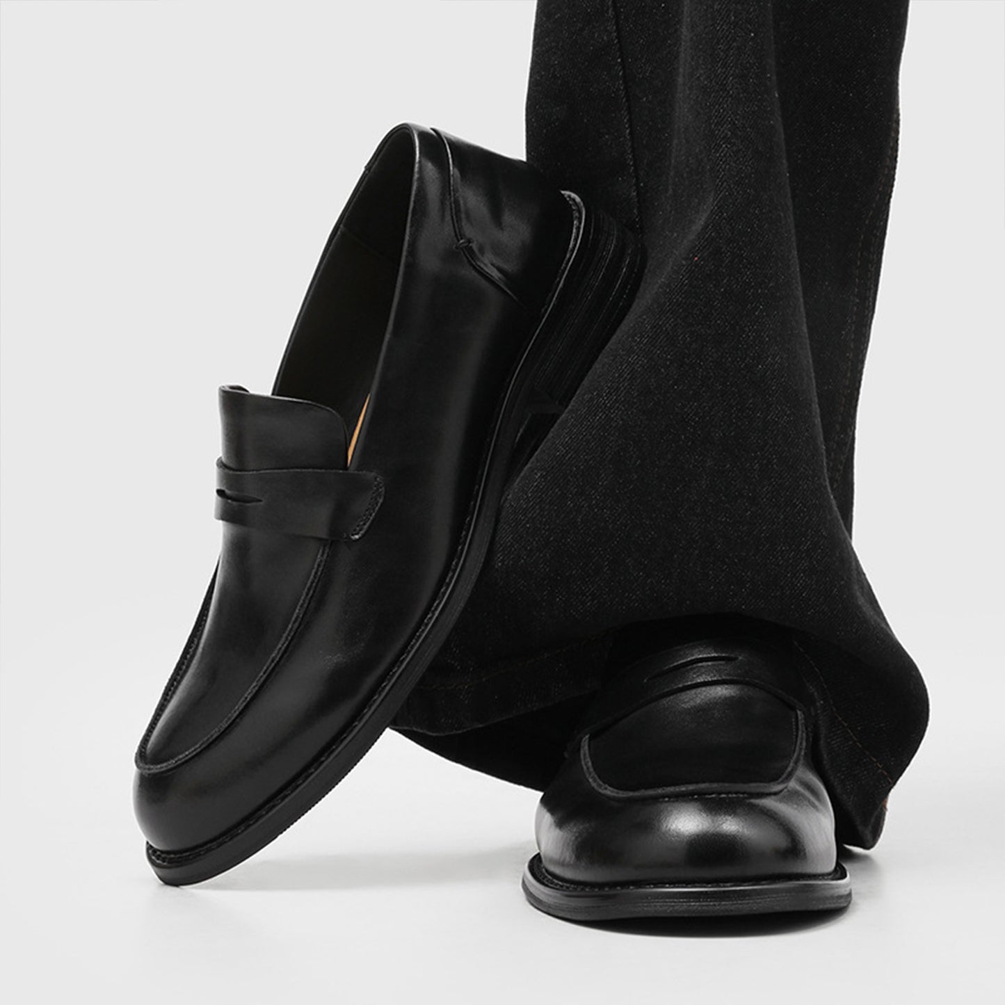 Slip-On Men's Loafers with a Defining Strap Detail