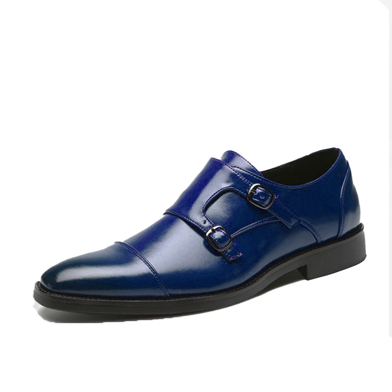 Men's Formal Monk Strap Dress Shoes with Dual Metal Buckles