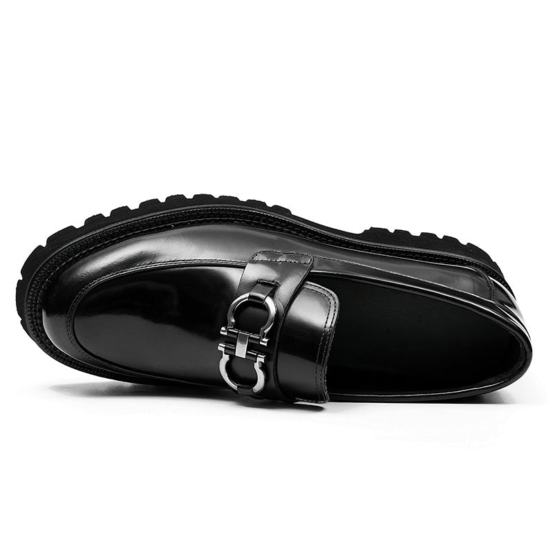Men's Loafers - Chunky Sole & Metallic Hardware Refined Versatility