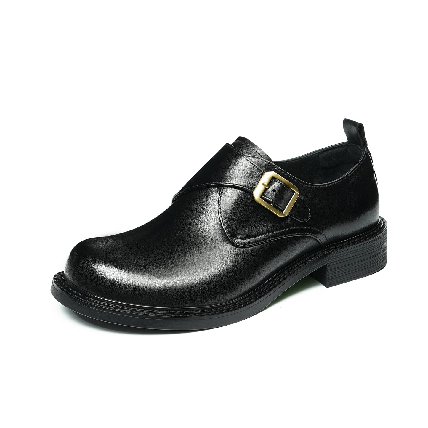 Men's Spacious Toe Monk Strap Shoes: Refined Hardware & Elevated Comfort