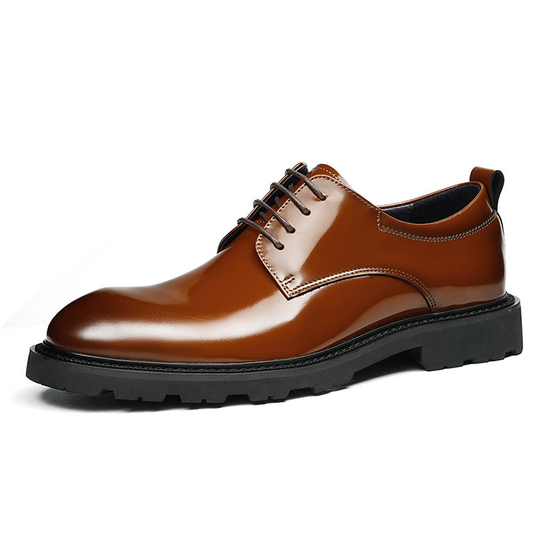 Men's Luminous Derby Shoes: Sculpted Toe Design & Architectural Sole Detailing