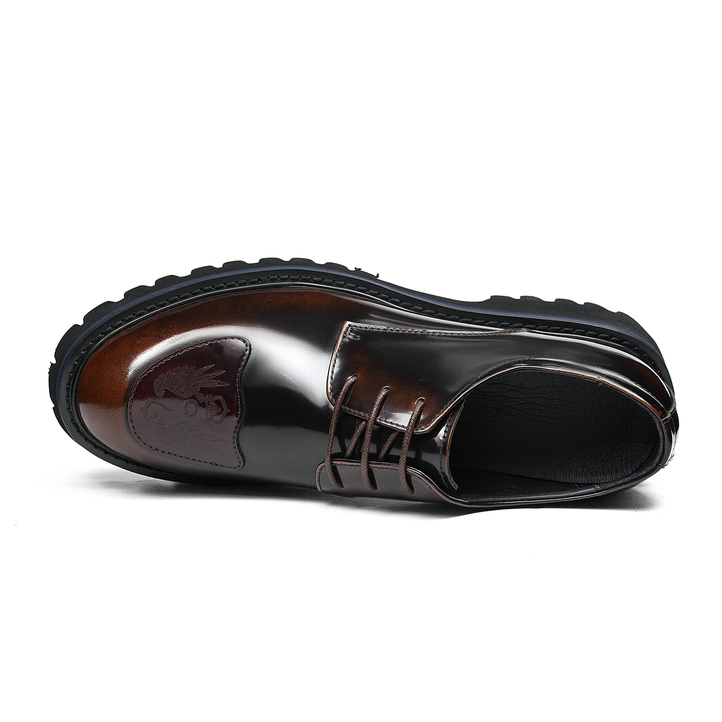 Men's Derby Shoes: Structural Tread Pattern & Refined Detailing